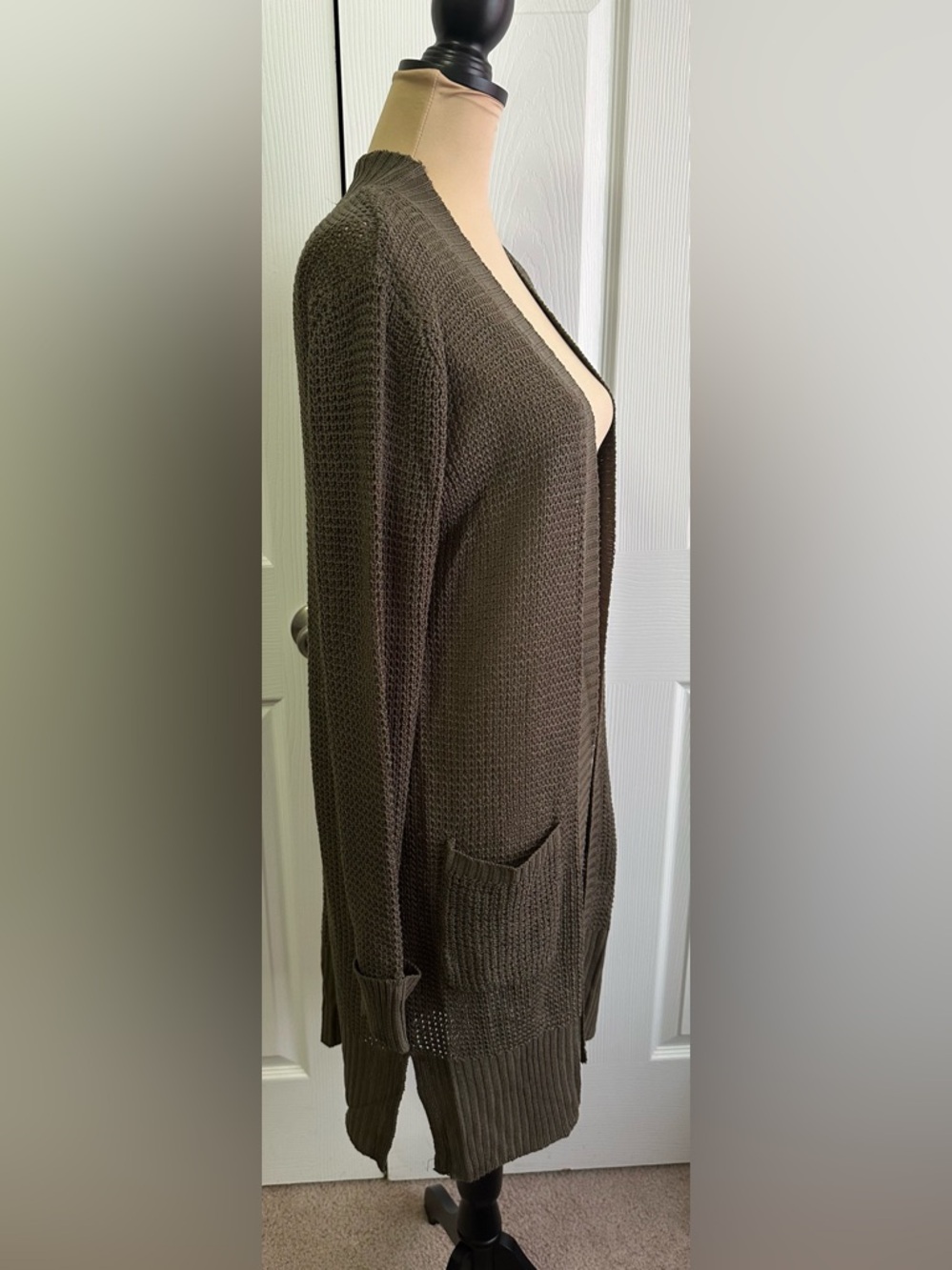 Pink Rose Olive Open-Front Knit Cardigan - Picture 5 of 7